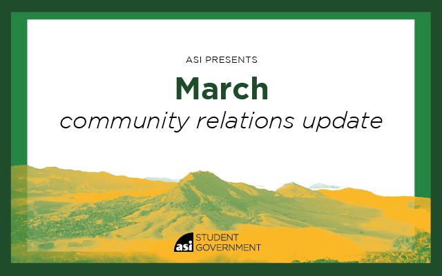 ASI Presents, March Community Update, ASI Student Government